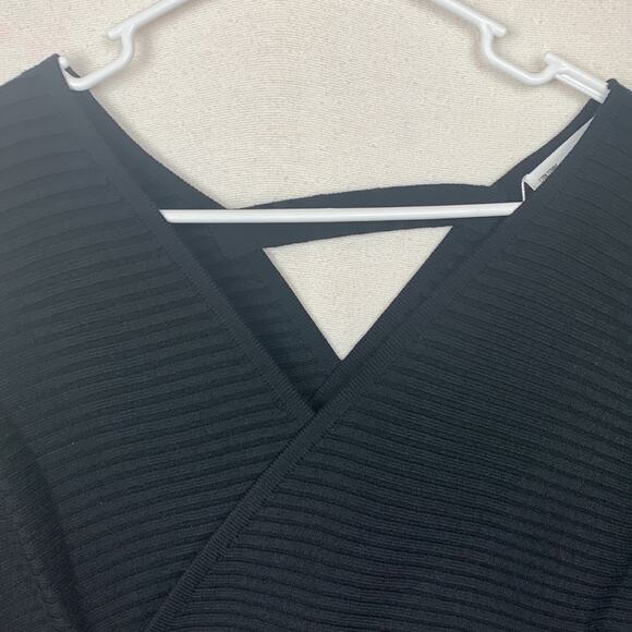 12th tribe womens large salty in the city black sweater mini dress v neck date r - Picture 6 of 12